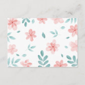 Carte de boîtier Mariage rose Aquarelle Chic (Dos)