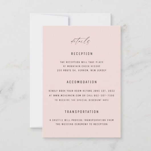 Carte de boîtier Mariage rose doux classique (Devant)