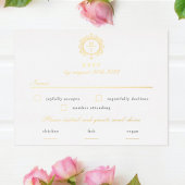 Carte de boîtier Mariage RSVP Monogramme doré