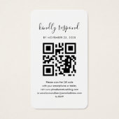 Carte de boîtier Mariage RSVP photo de code QR Cou (Devant)