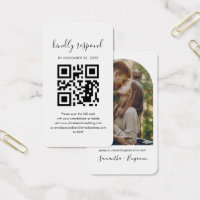 Carte de boîtier Mariage RSVP photo de code QR Cou
