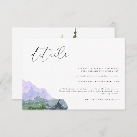 Carte de boîtier Mariage rustique de la forêt de m (Devant / Derrière)