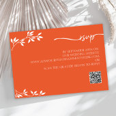 Carte de boîtier Mariage simple orange QR Code Men