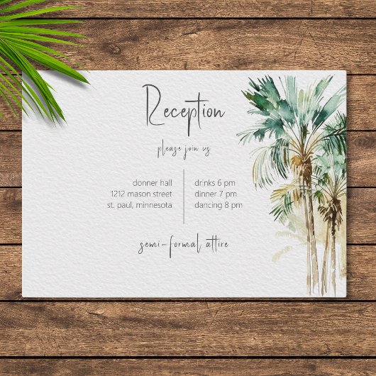 Carte de boîtier Mariage Tropical Palm Trees