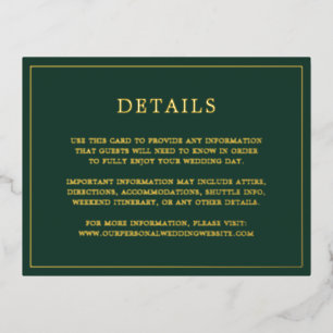 Carte de boîtier Mariage vert Gold Foil Forest