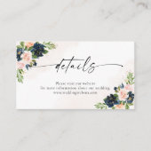 Carte de boîtier Marine & Blush Pink Détails Flora (Devant)