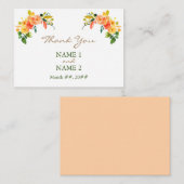 Carte de boîtier Merci orange floral Aquarelle (Devant / Derrière)