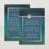 Carte de boîtier Mitzvah Barre Barre Bleue Verte (Devant / Derrière)