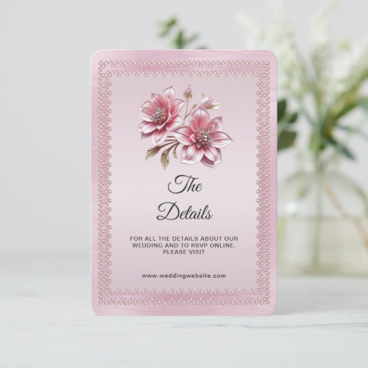 Carte de boîtier moderne à fleurs roses (Debout devant)