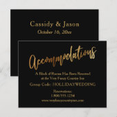 Carte de boîtier moderne Gold & Black Hébergements (Devant / Derrière)