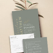 Carte de boîtier moderne Mariage Green Sage Detail