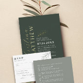 Carte de boîtier moderne Mariage Green Sage Detail