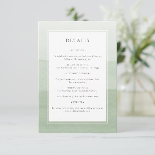 Carte de boîtier moderne Mariage vert (Debout devant)