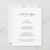 Carte de boîtier moderne simple Mariage Détails (Devant)