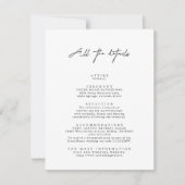 Carte de boîtier moderne simple Mariage Détails (Devant)
