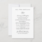 Carte de boîtier moderne simple Mariage Détails (Devant)