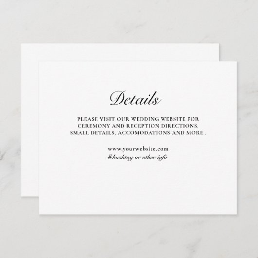 Carte de boîtier noir et blanc de forme classique (Devant / Derrière)