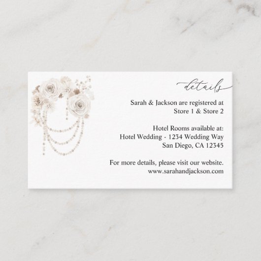 Carte de boîtier Pearl & White Floral Details (Devant)