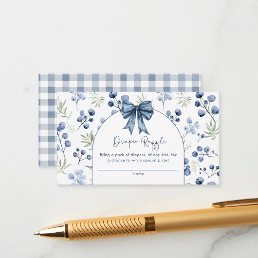 Carte de boîtier pour Baby shower doux Blueberry B (Devant/Arrière en situation)