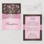 Carte de boîtier pour coeur rose, Brown floral (Devant / Derrière)