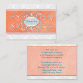 Carte de boîtier pour corail, aqua et gris Damask (Devant / Derrière)