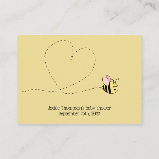 Carte de boîtier pour fille d'abeille (Dos)