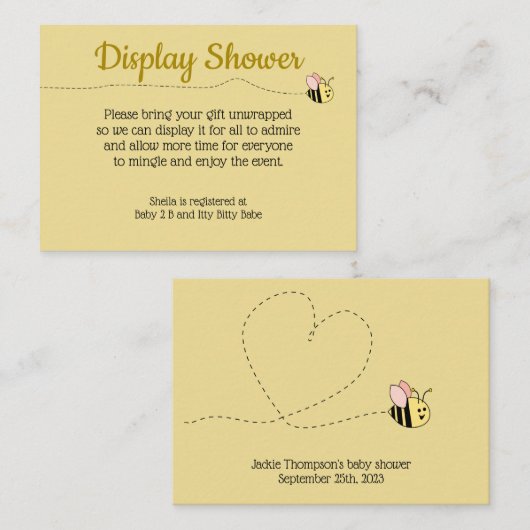 Carte de boîtier pour fille d'abeille (Devant / Derrière)