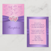 Carte de boîtier pour les coeurs rose et violet (Devant / Derrière)