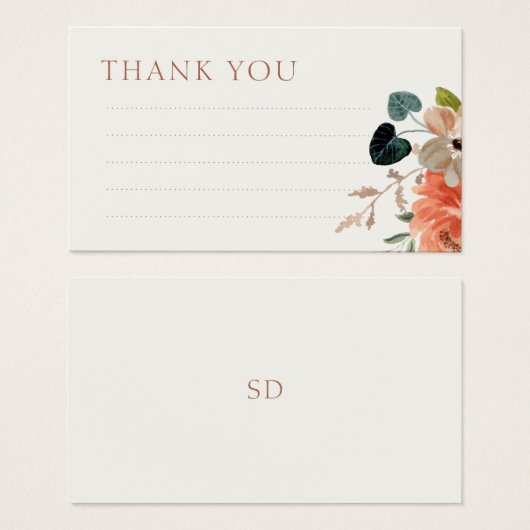 Carte de boîtier pour Mariage Floral Linal Merci (Devant & derrière)
