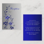 Carte de boîtier pour papillons floraux bleu et ar (Devant / Derrière)