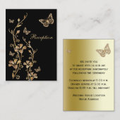 Carte de boîtier pour papillons floraux noirs et o (Devant / Derrière)