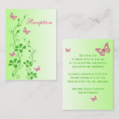 Carte de boîtier pour papillons floraux roses et v (Devant / Derrière)