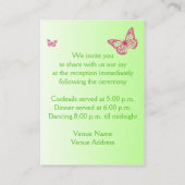 Carte de boîtier pour papillons floraux roses et v (Dos)