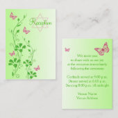 Carte de boîtier pour papillons floraux roses et v (Devant / Derrière)