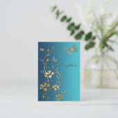 Carte de boîtier pour papillons floraux turquoises (Debout devant)