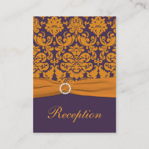 Carte de boîtier pourpre et orange Damas