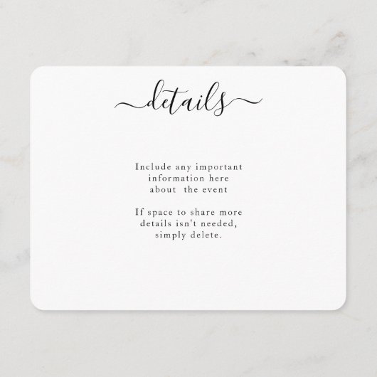 Carte de boîtier QR CODE Mariage RSVP (Dos)