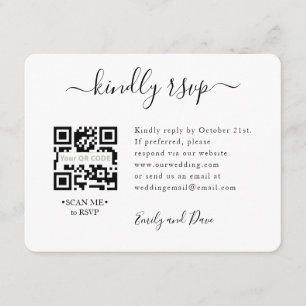Carte de boîtier QR CODE Mariage RSVP