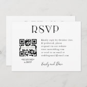 Carte de boîtier QR CODE Mariage RSVP (Devant / Derrière)