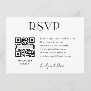 Carte de boîtier QR CODE Mariage RSVP