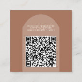 Carte de boîtier QR Mariage Mocha feuille (Dos)