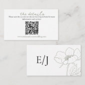 Carte de boîtier QR Mariage Rose sauvage (Devant / Derrière)