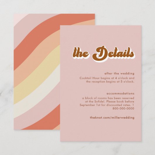 Carte de boîtier Retro les années 70 Terracotta Dé (Devant / Derrière)