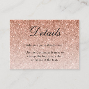 Carte de boîtier rose Parties scintillant or Glam