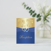 Carte de boîtier Royal Blue et Gold Floral (Debout devant)