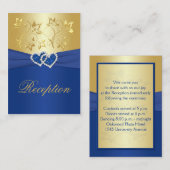 Carte de boîtier Royal Blue et Gold Floral (Devant / Derrière)
