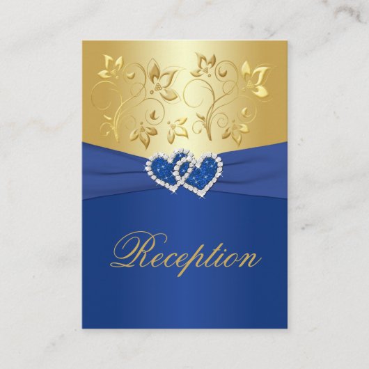 Carte de boîtier Royal Blue et Gold Floral (Devant)