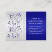 Carte de boîtier Royal Blue et Silver Floral (Dos)