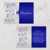 Carte de boîtier Royal Blue et Silver Floral (Devant / Derrière)
