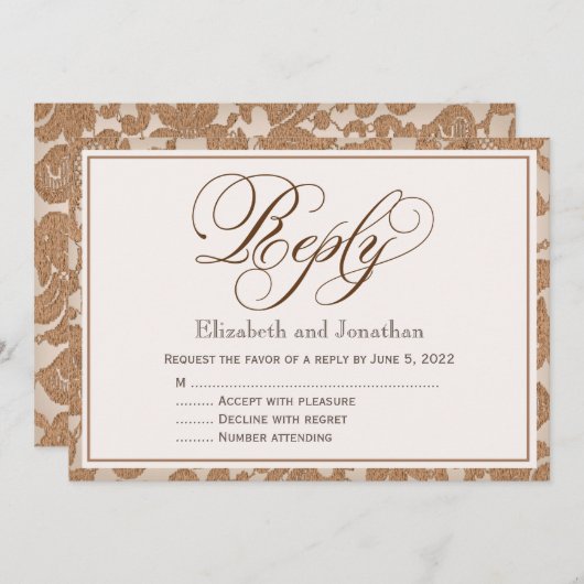 Carte de boîtier RSVP (Devant / Derrière)
